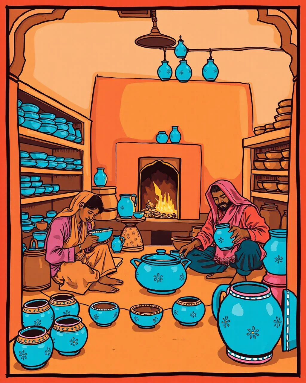 Jaipur ki blue pottery mein thandak ka jaadu