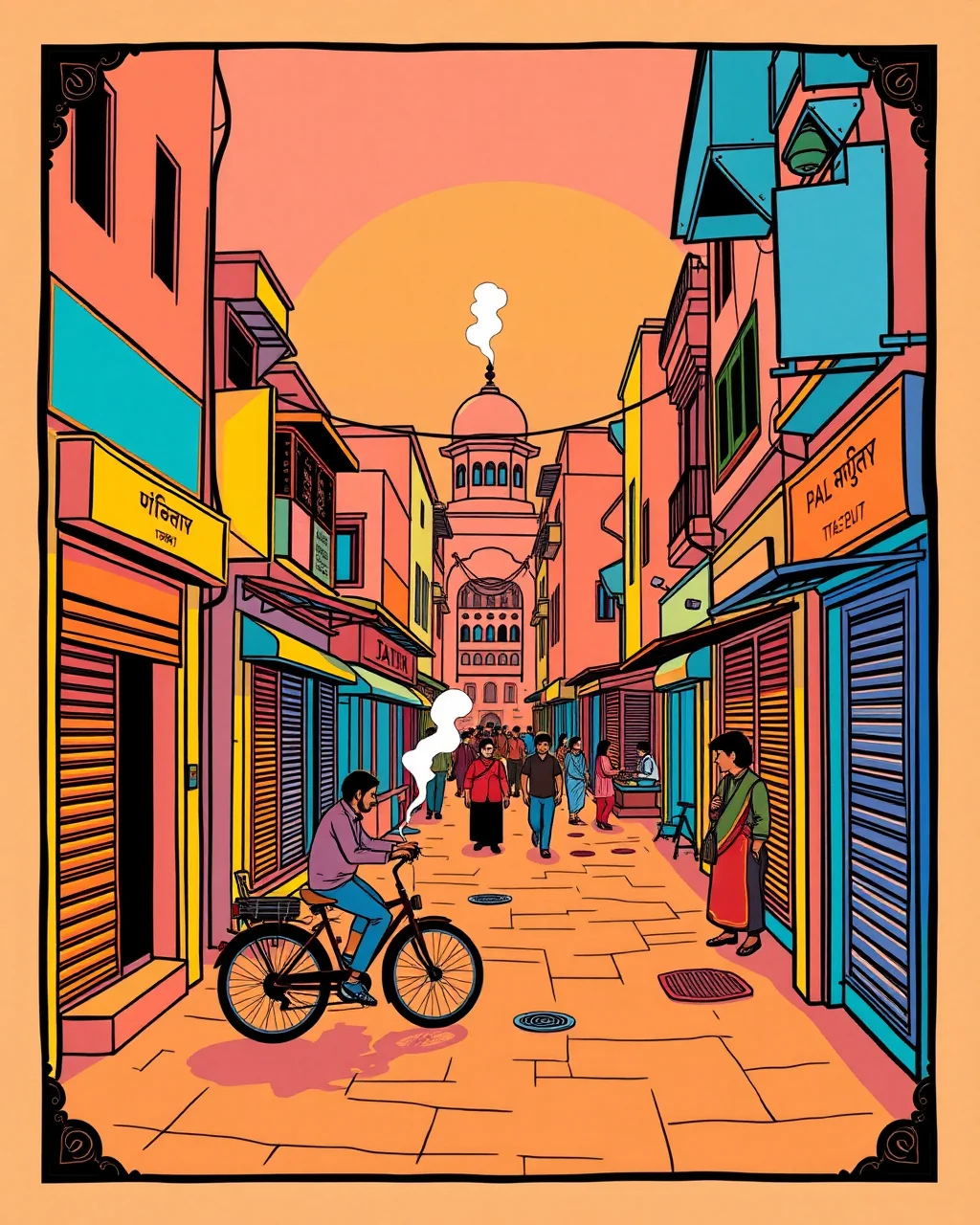 Jaleb Chowk ki subah, aur shutters ka sangeet