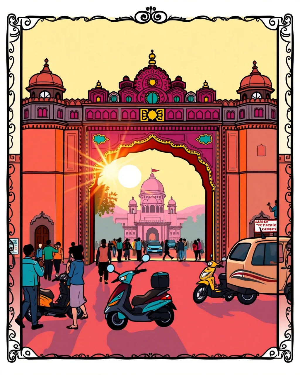 Patrika Gate ki subah rangon se bhari
