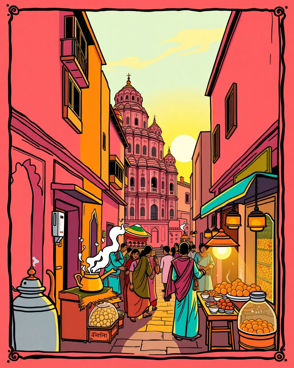 Hawa Mahal ke peeche subah ki chai