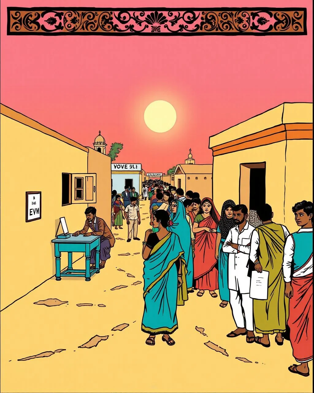 Panchayat polling mein gaon ki awaaz, 63% turnout