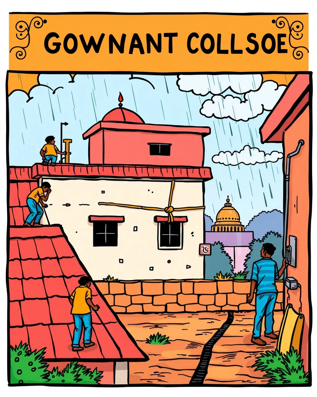Monsoon se pehle college buildings ki safai
