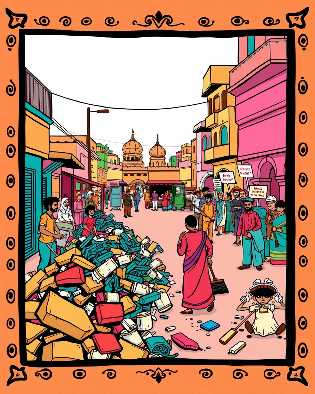 Jaipur mein kooda thama, strike ka asar chauthhe din bhi