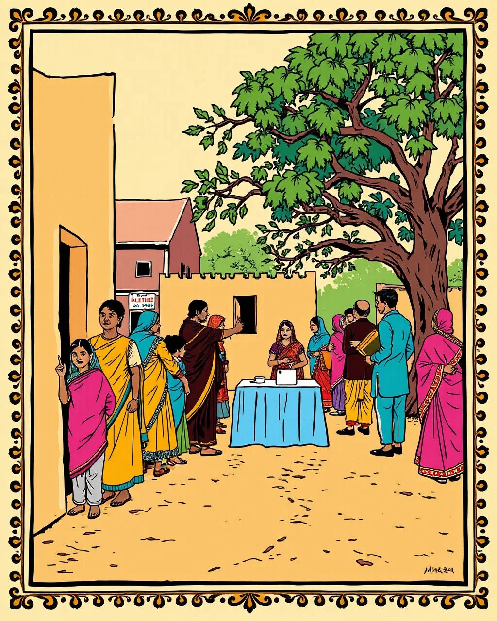 Panchayat chunav mein 1 baje tak 45% matdan