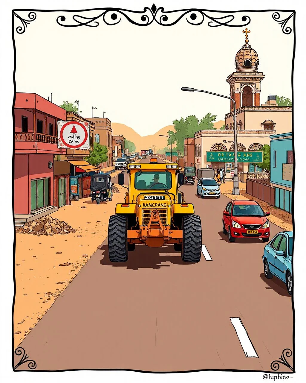 New Sanganer Road par JDA ka bulldozer, 260 dhanche nishane par