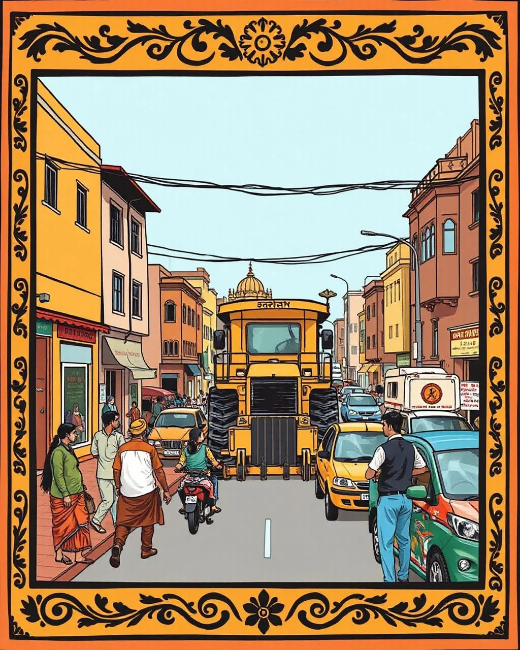 New Sanganer Road par bulldozer ruk gaya