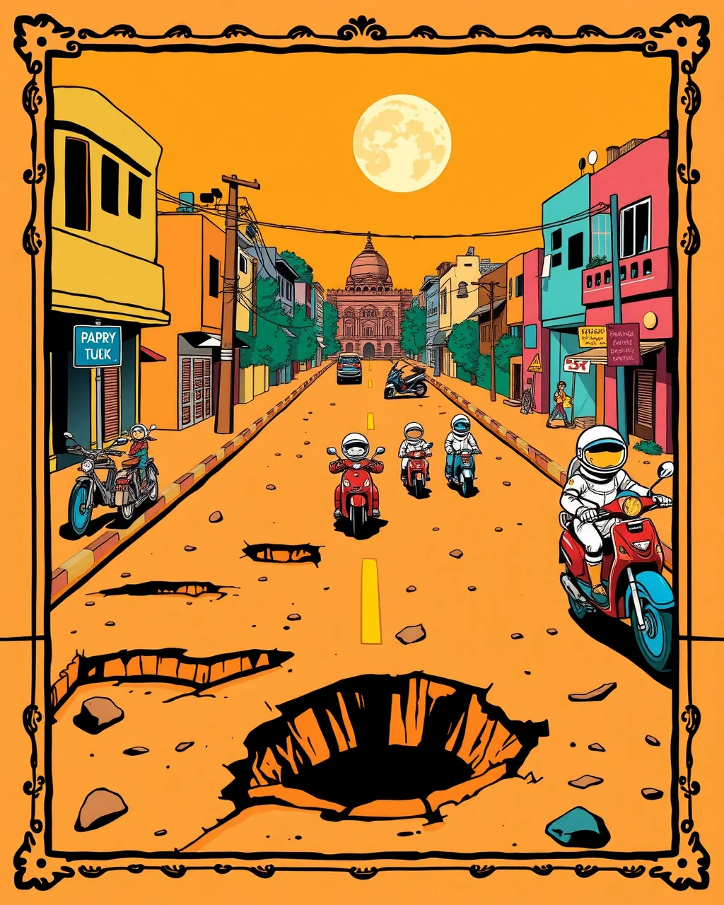 Pothole protest mein astronaut bana Jaipur