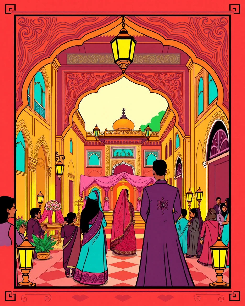 Jaipur ke Samode Palace mein shaadi ka rang