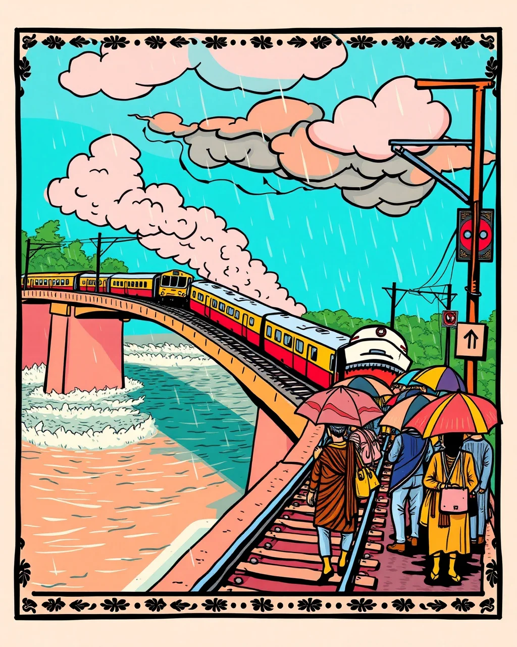 Barish ne rail ki raftaar roki
