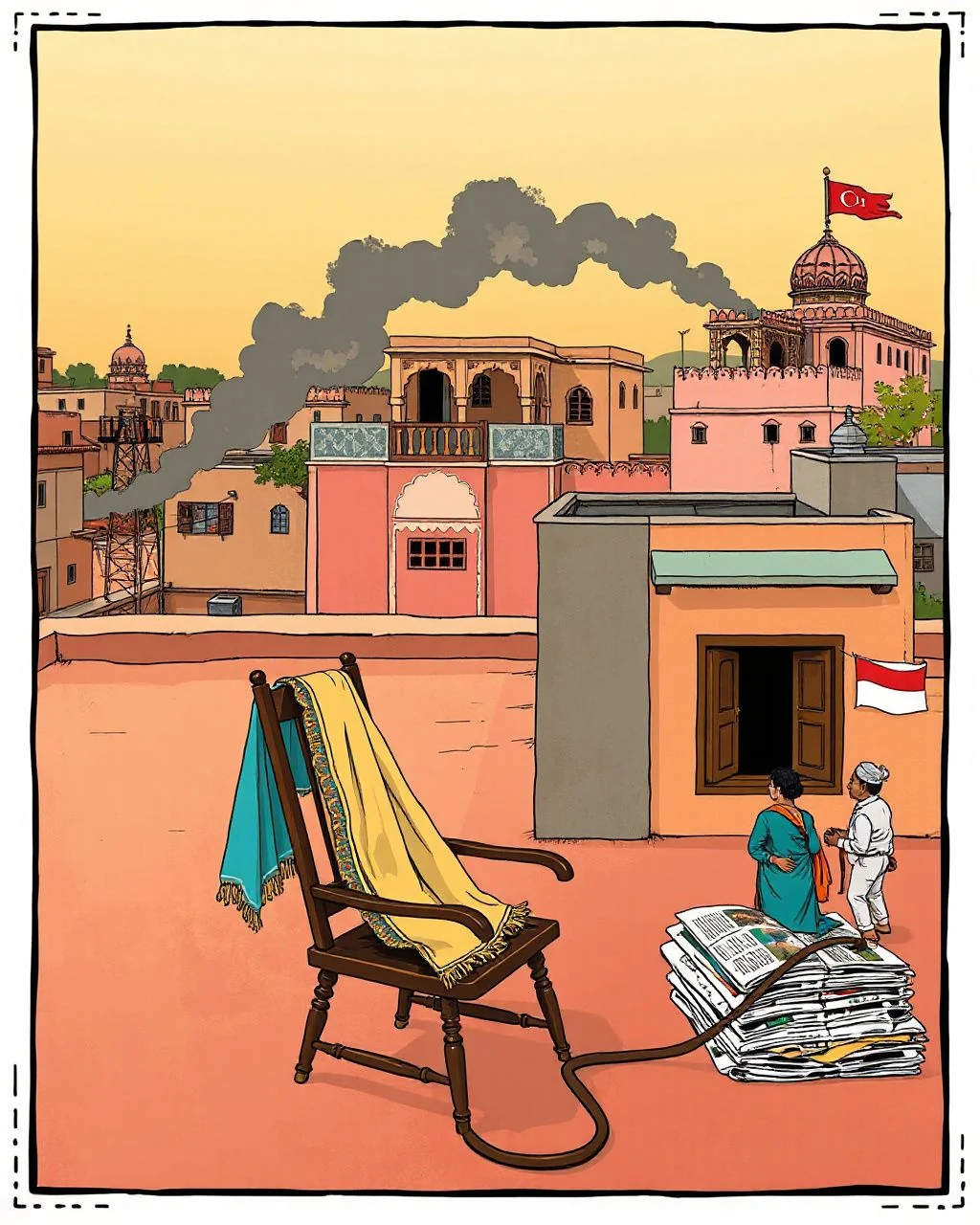 Jaipur mein rooftop mobile tower mein aag, kisi ko chot nahi